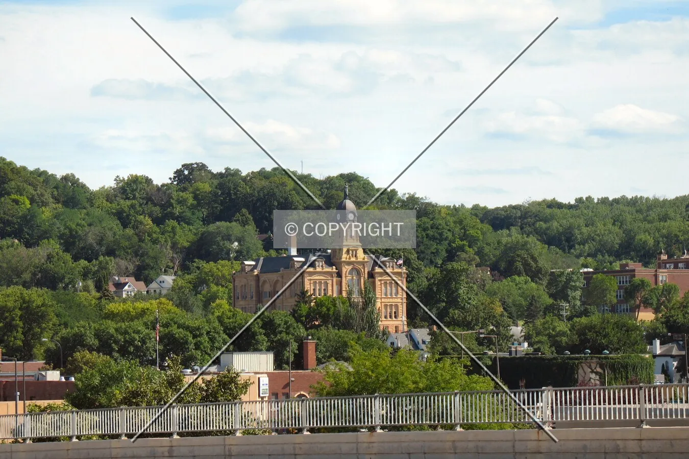 Distant view to the southeast from the Belgrade Avenue/Mulberry Street Bridge
