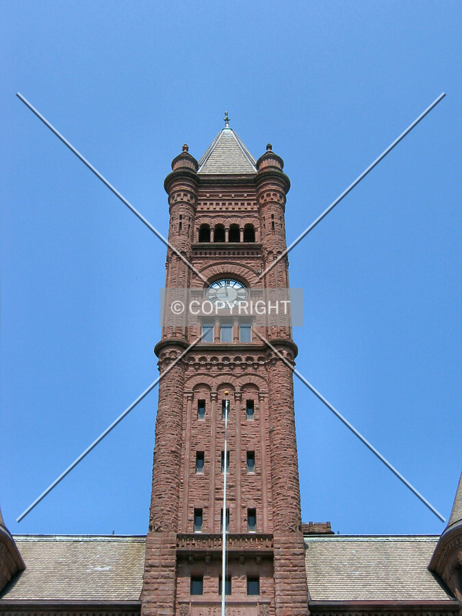 Looking up the tower from the flagpole