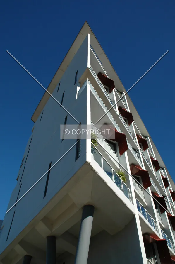 Looking up the northeast corner
