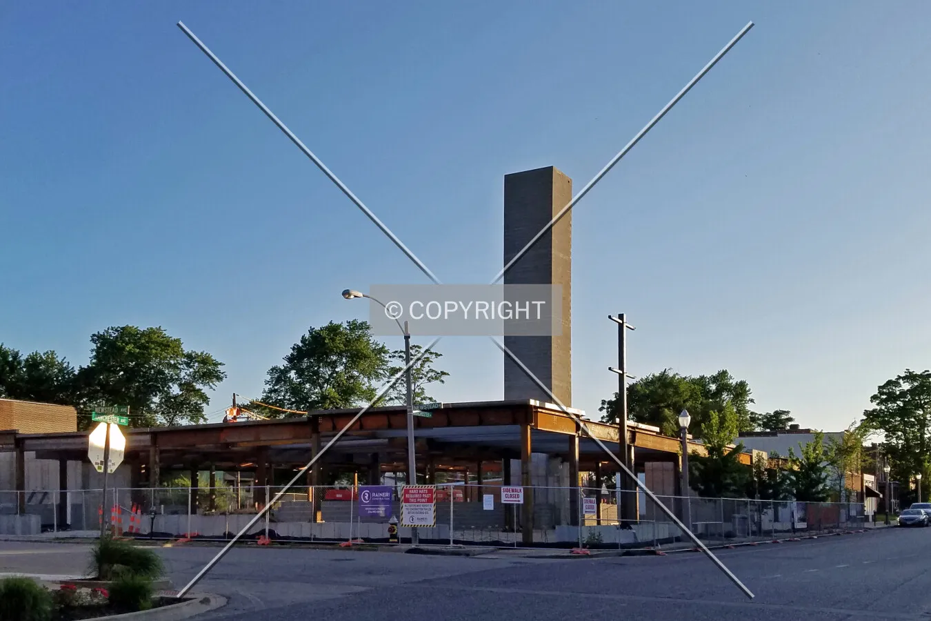 View from the northeast during construction; June 12, 2017