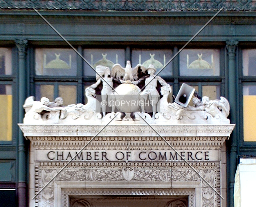 Details above the main entrance on Branford Place