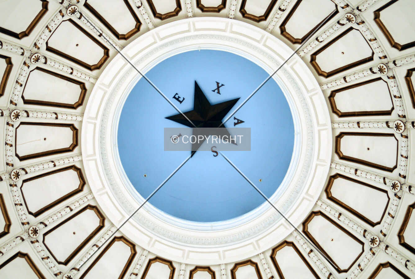 Looking at the star inside the dome from the ground floor rotunda