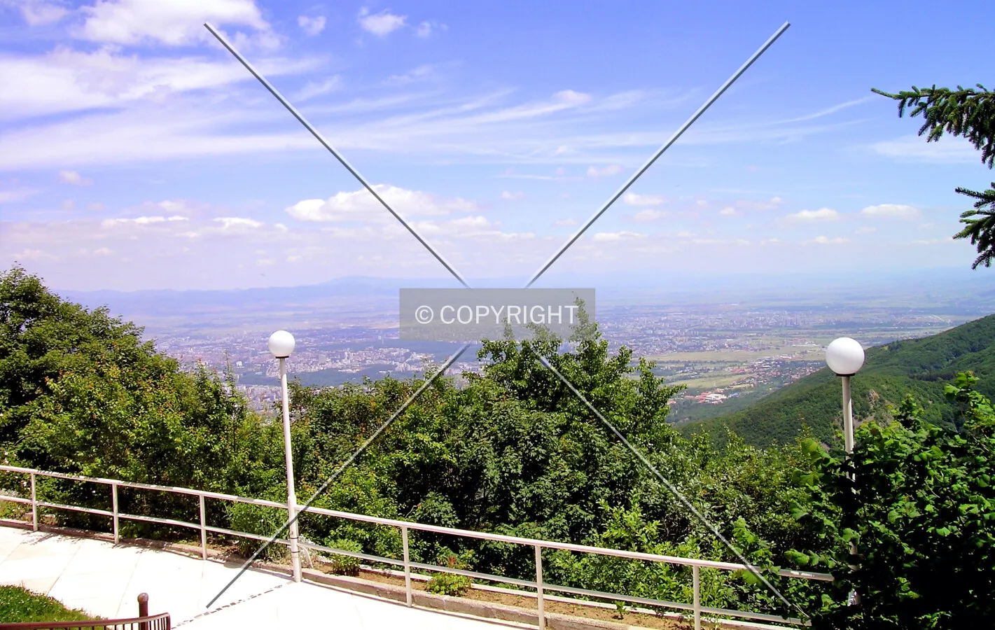 Looking at Sofia, from the observation deck of the hotel
