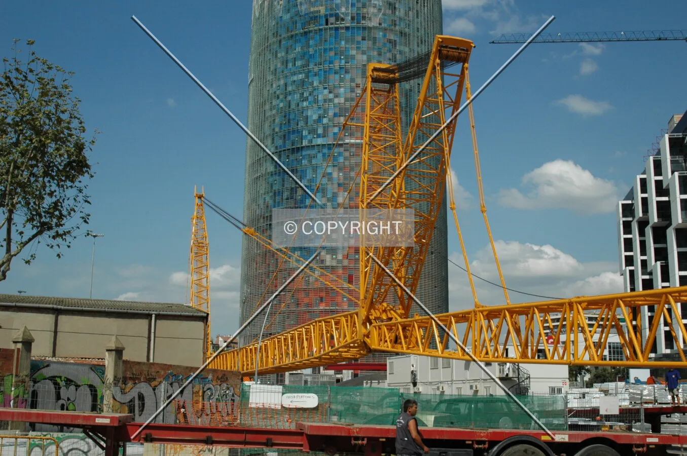 Crane before raising from the ground