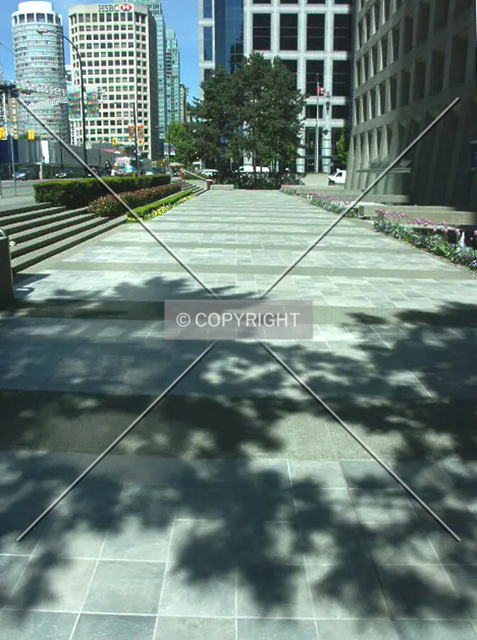 Front entrance plaza looking west