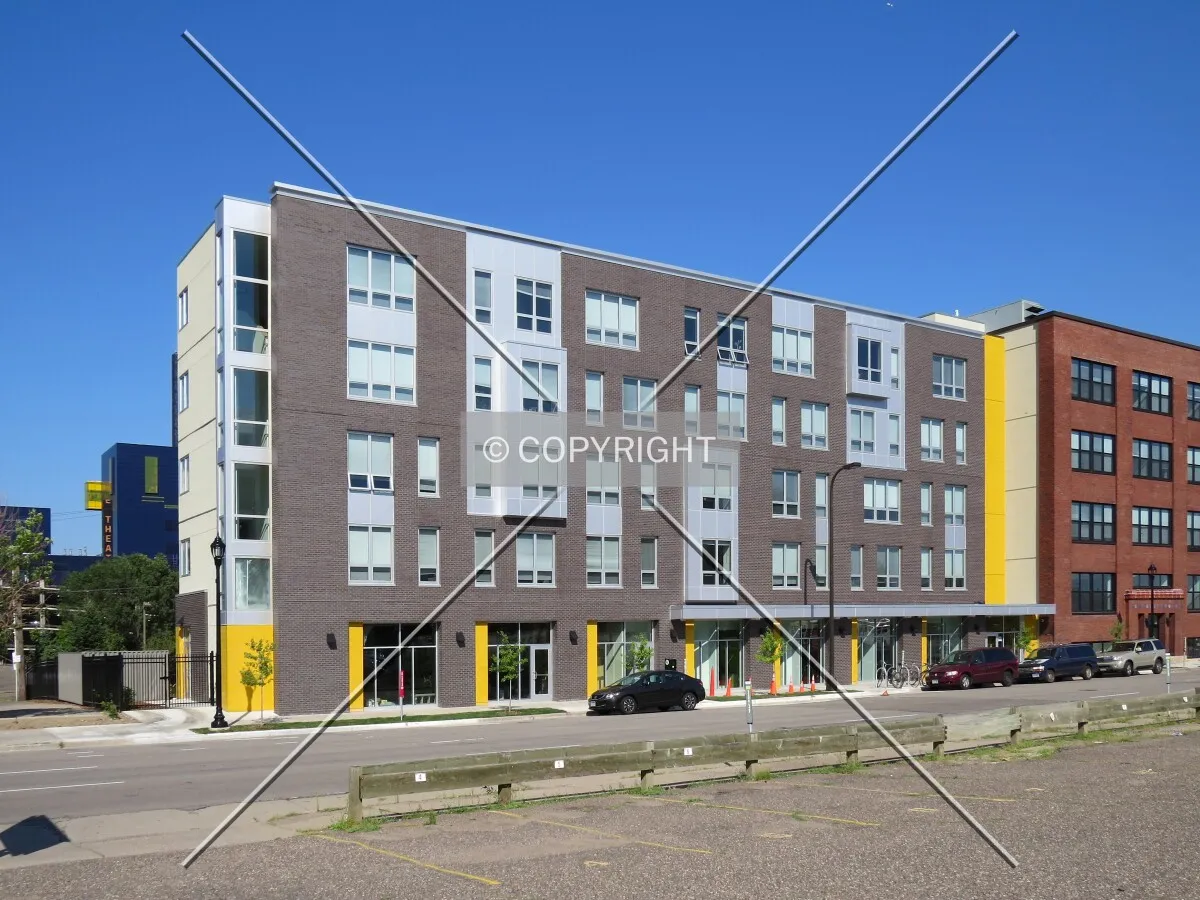 View to the northeast across 3rd Street South