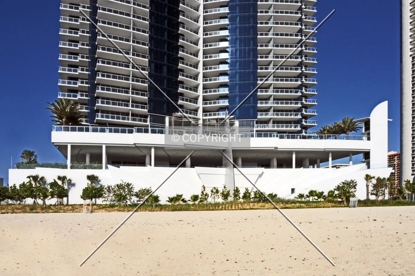 View from the east along the beach