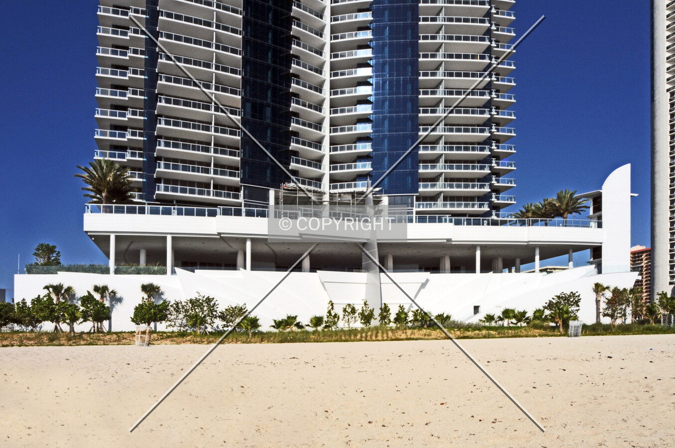 View from the east along the beach