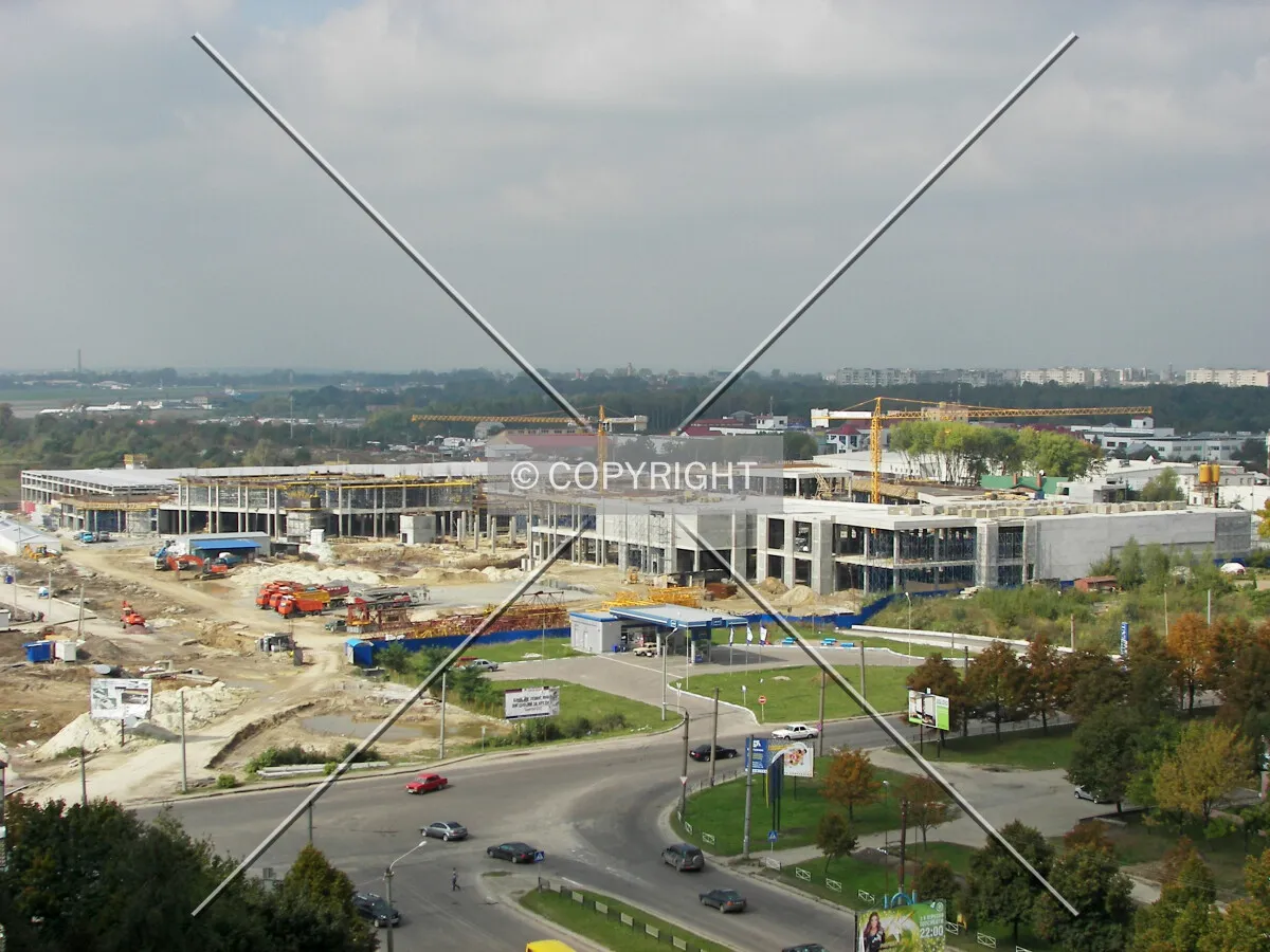 Elevated view from the east