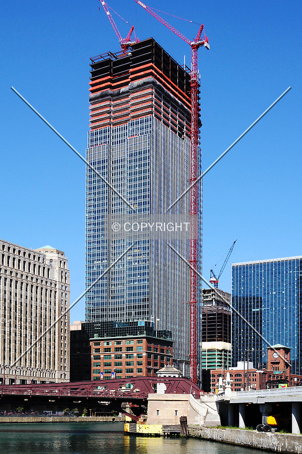 View from the southwest along the Chicago River