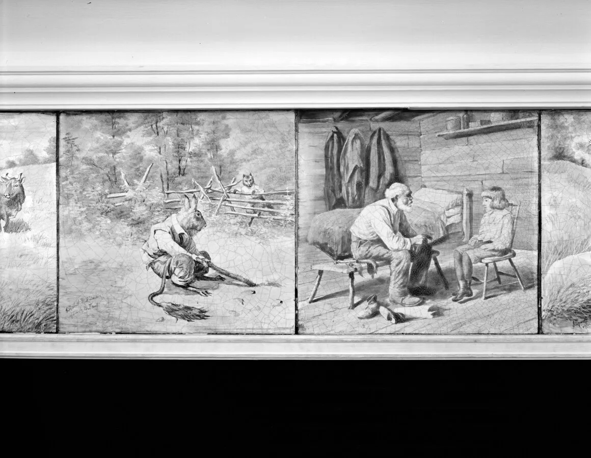 "Uncle Remus Mantle" in the basement east reading room