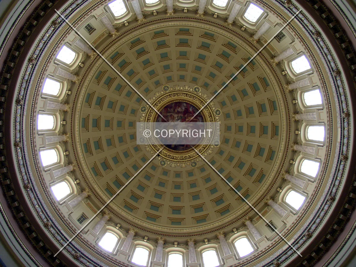Looking up into the rotunda