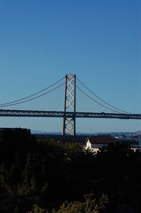 Distant view of one of the bridge towers