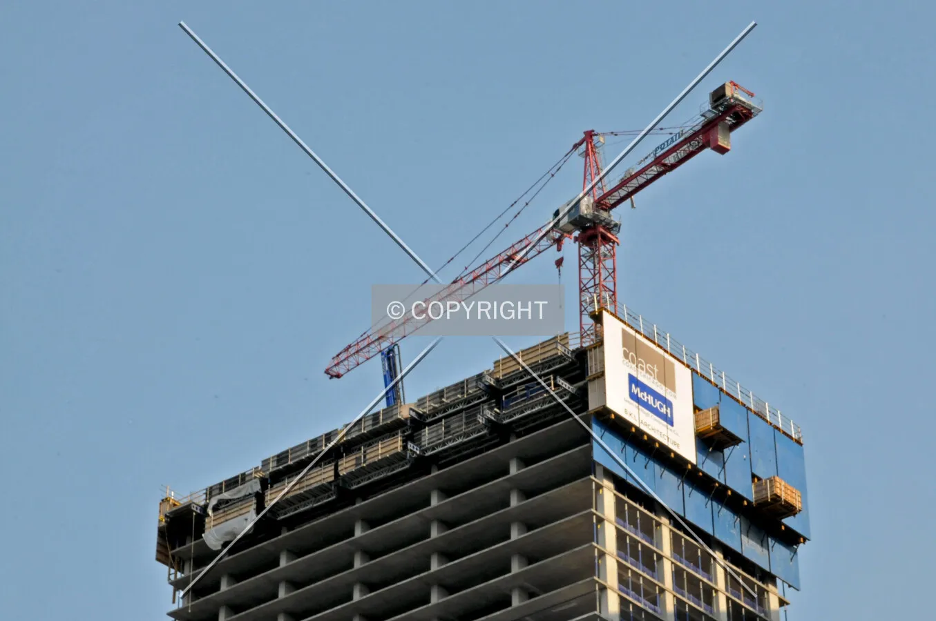 Top of the present structure, viewed from the northwest. July 9, 2012.