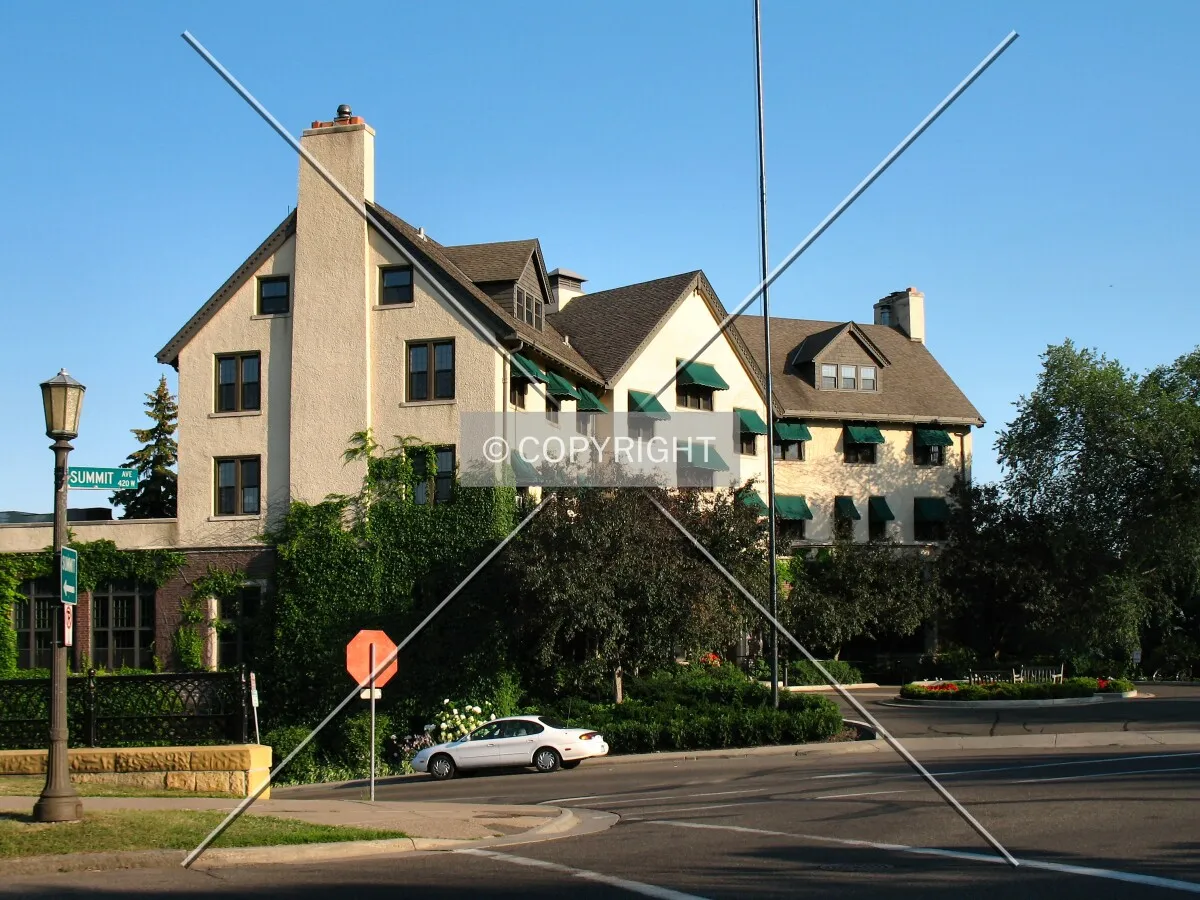 View to the south across Summit Avenue where it meets Ramsey Street