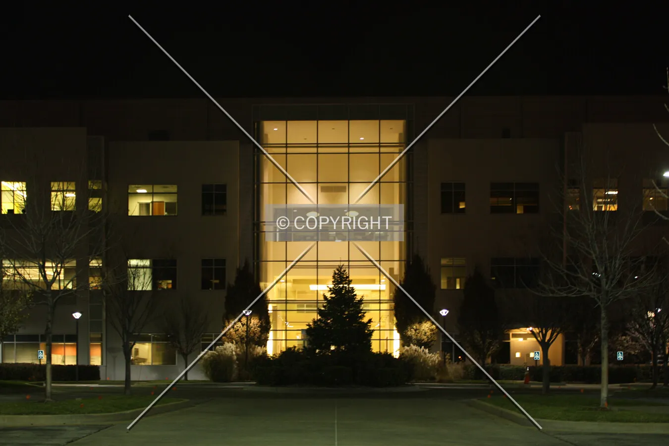 South entrance at night; November 28, 2014