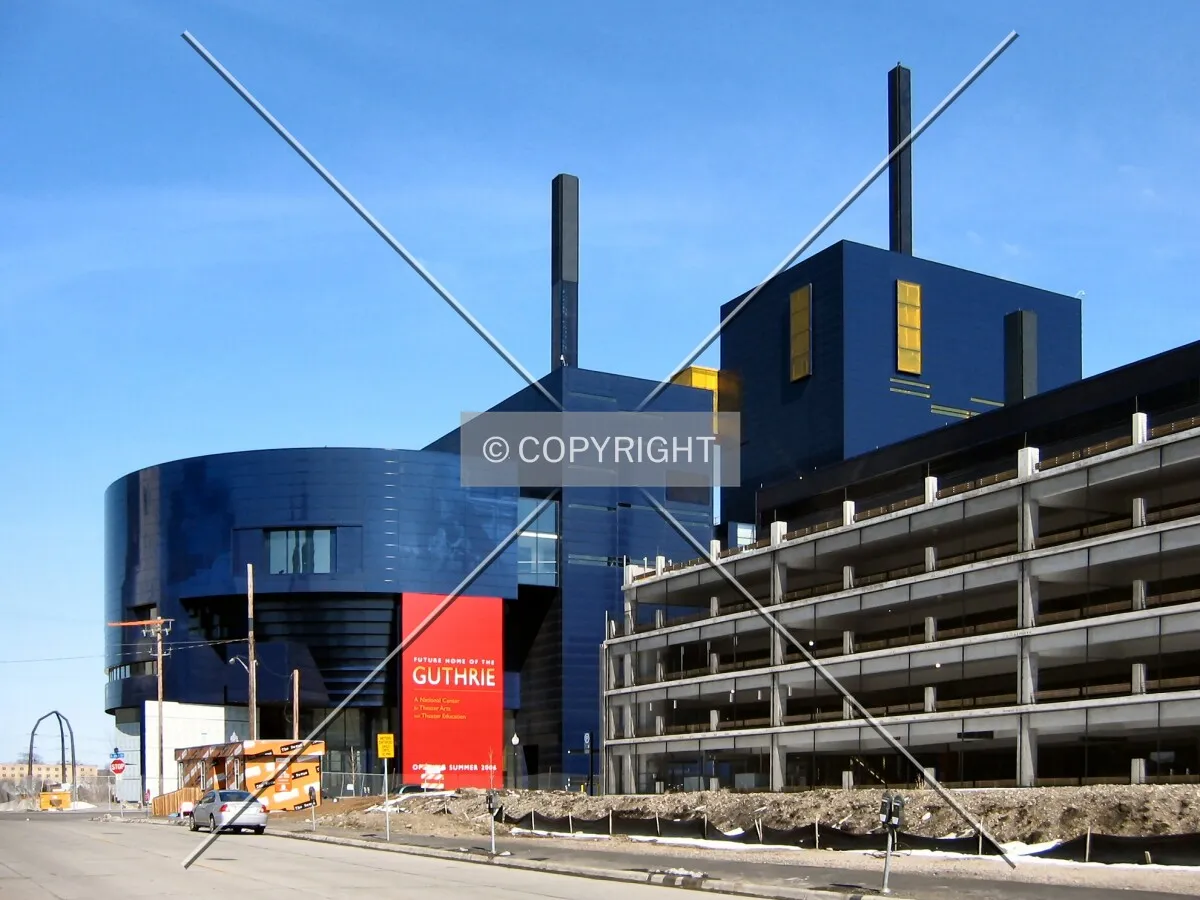 View to the northeast from Chicago Avenue, beyond the Guthrie Ramp and Revue Flats site