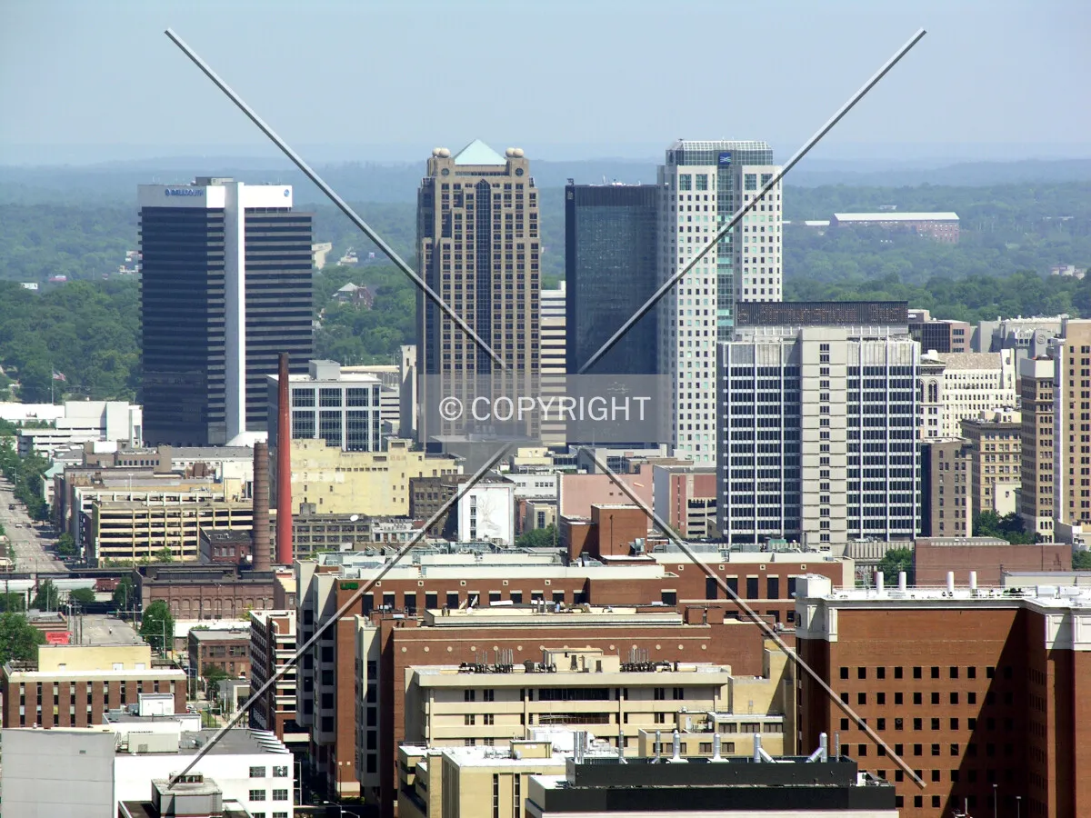 Looking north into downtown from atop Vulcan