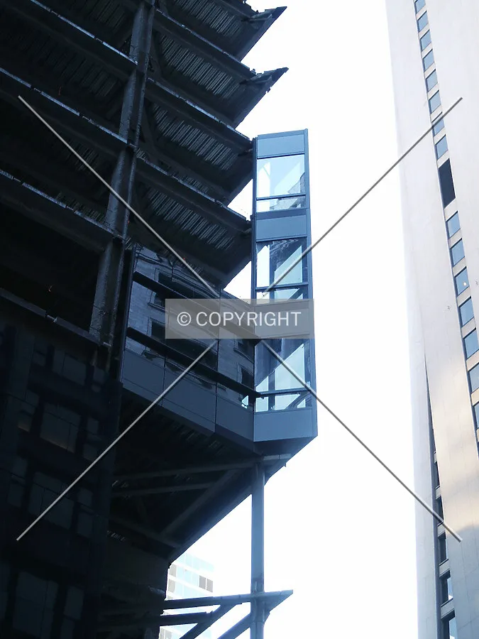 Section of the projecting facade on the northwest corner