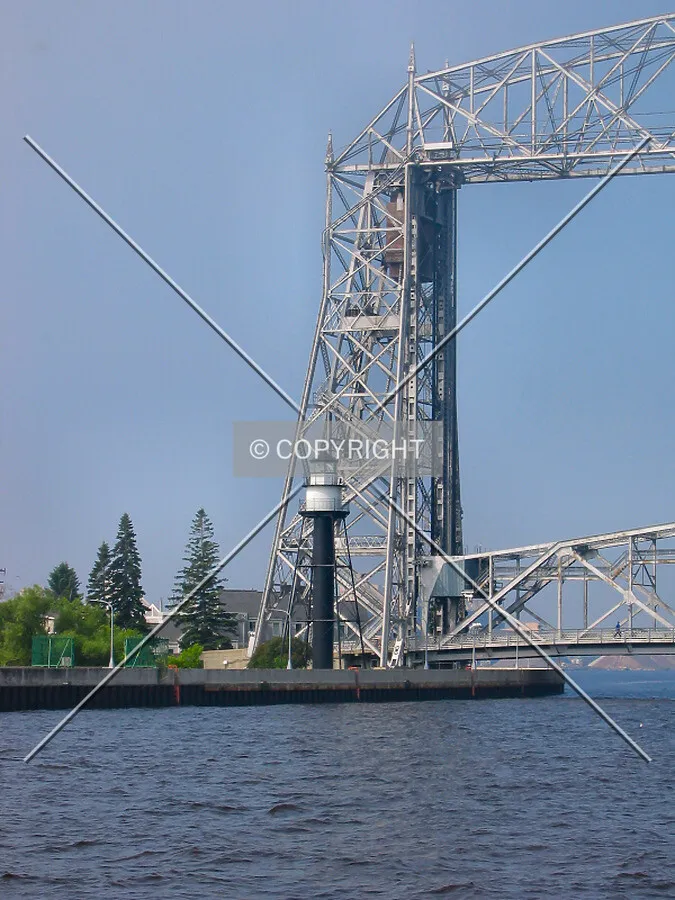 The lighthouse and tower on the Minnesota Point side, across the Duluth Ship Canal