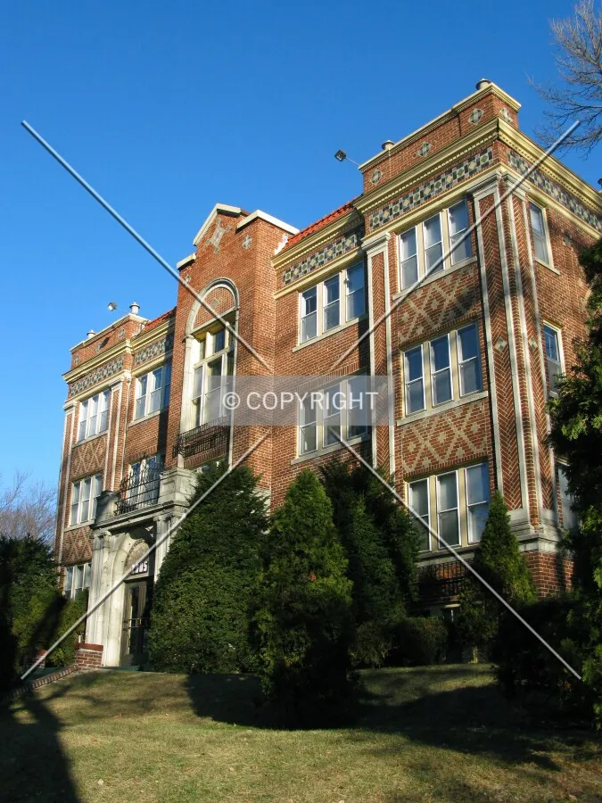 Looking up from Dean Parkway