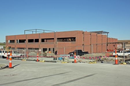 View from the southeast during construction