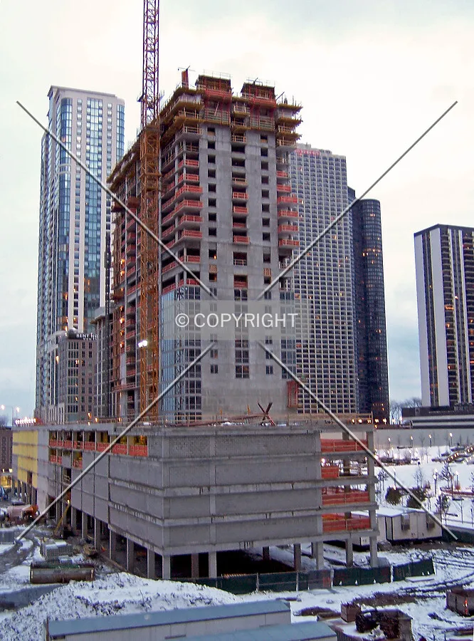 Looking east from the plaza level of 303 East Wacker Drive