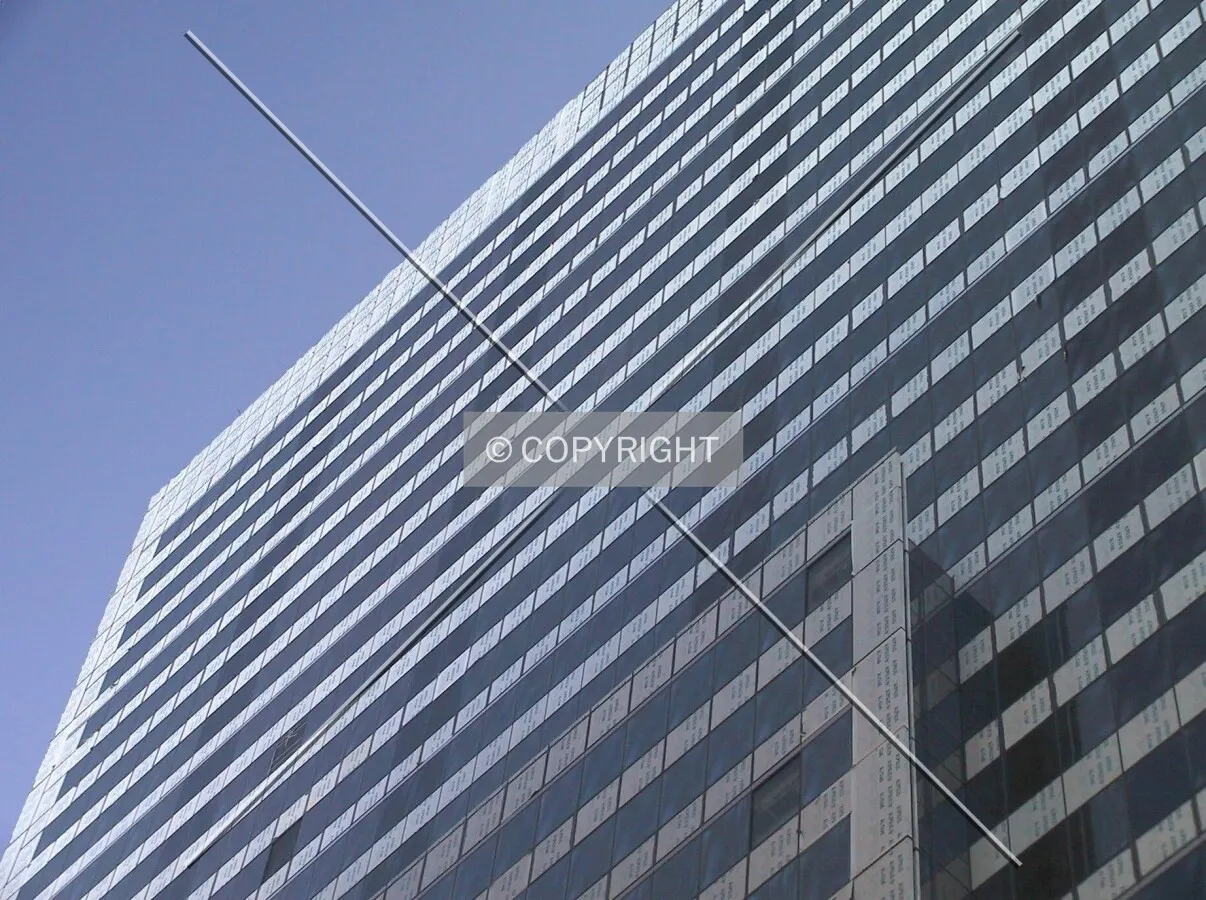 Looking up the east facade