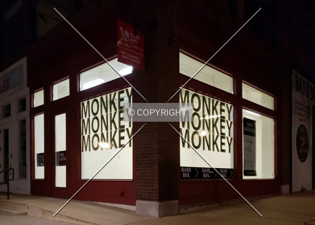 Northeast corner at night; June 6, 2018