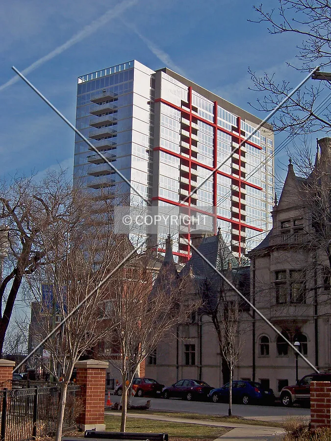 Looking southeast from the intersection of Prairie Avenue and 18th Street