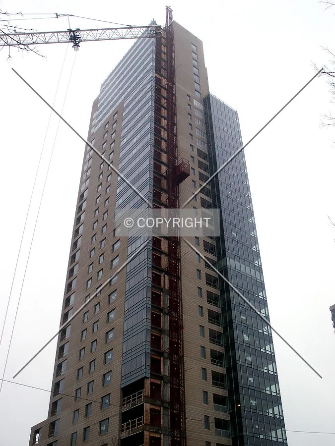 Looking up the southeast corner from the park