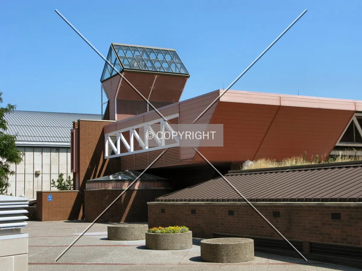 Above-ground entrance; view to the northeast from the northside of Shepherd Labs