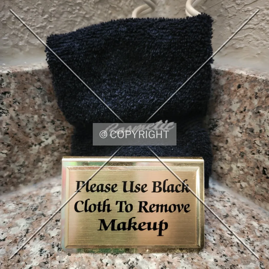 Guest bathroom cosmetic towel; June 7, 2022
