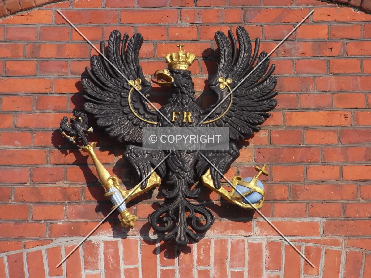 Prussian eagle emblem on citadel building in Spandau