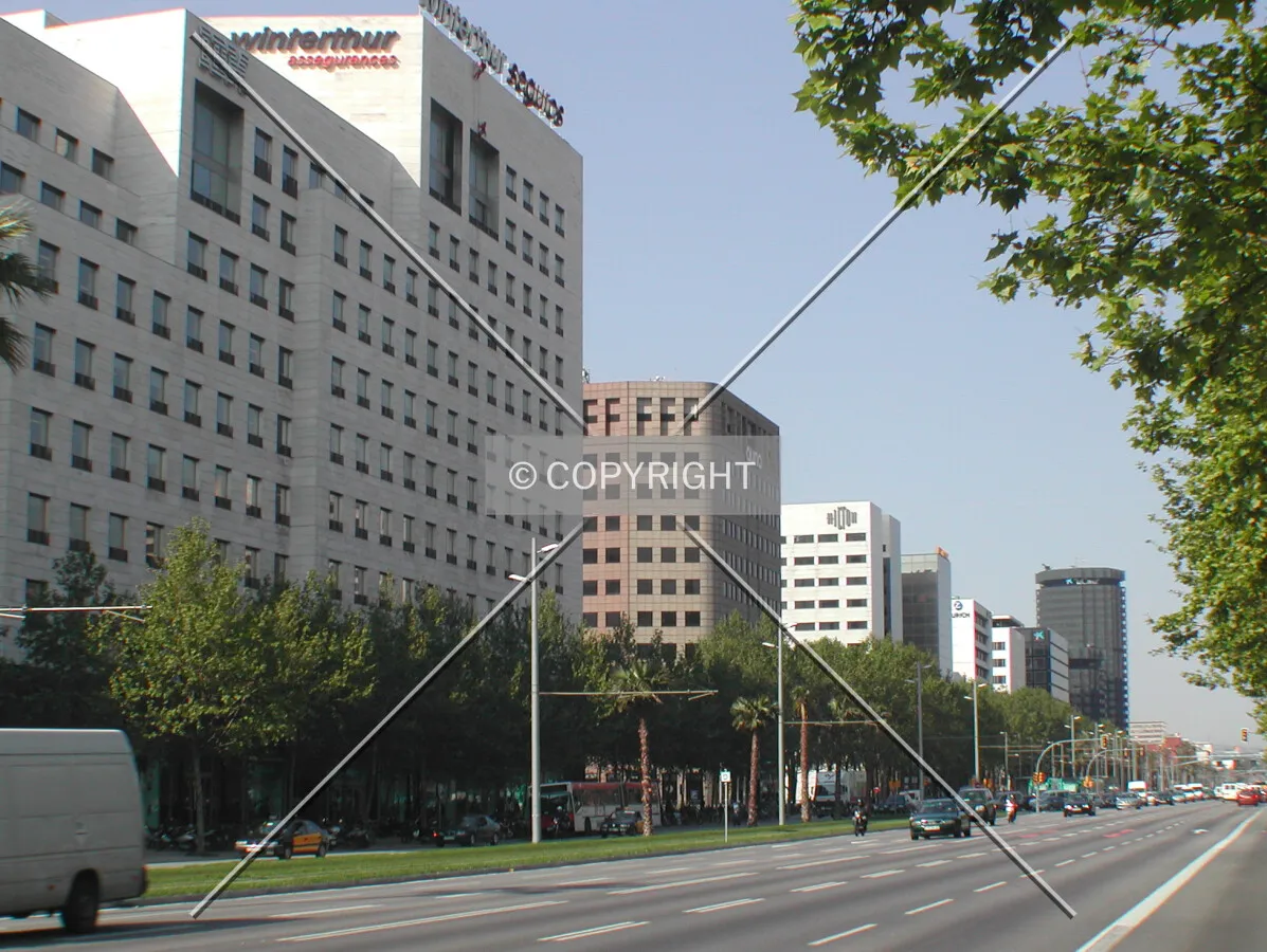 Avinguda Diagonal Skyline in Pedralbes neighborhood