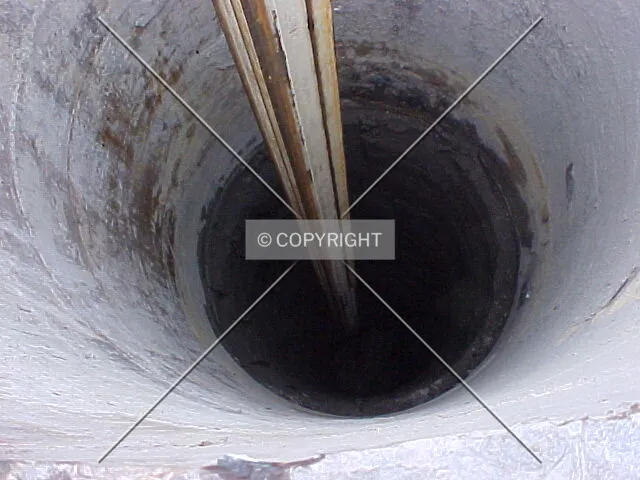 Looking down the caisson