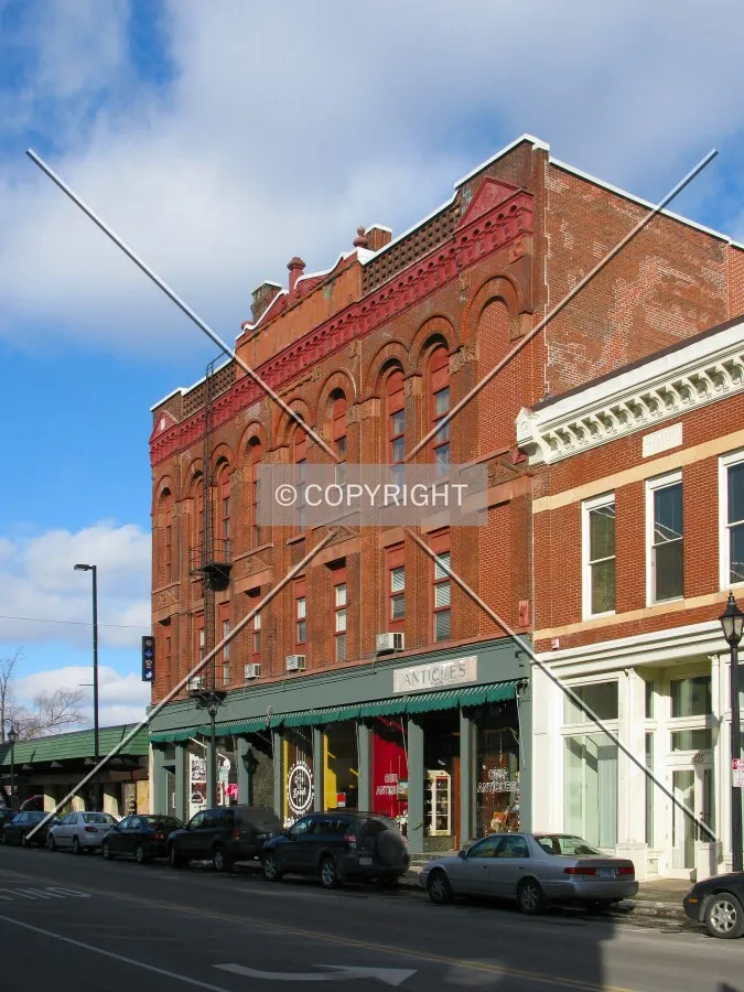 View to the northeast across Main Street