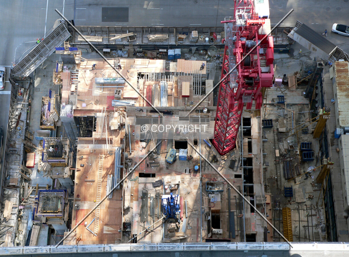 View of the site from the 35th floor of the LaSalle-Wacker Building