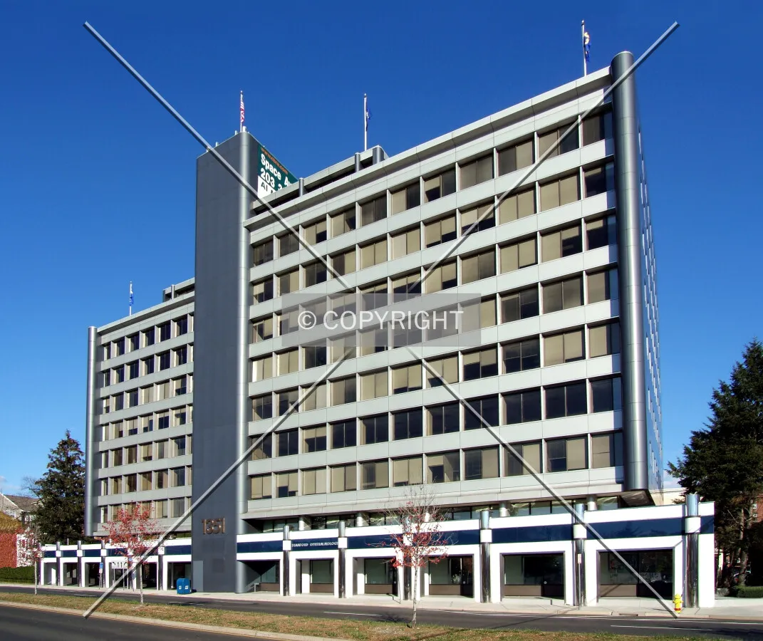 View from the southwest across Washington Boulevard