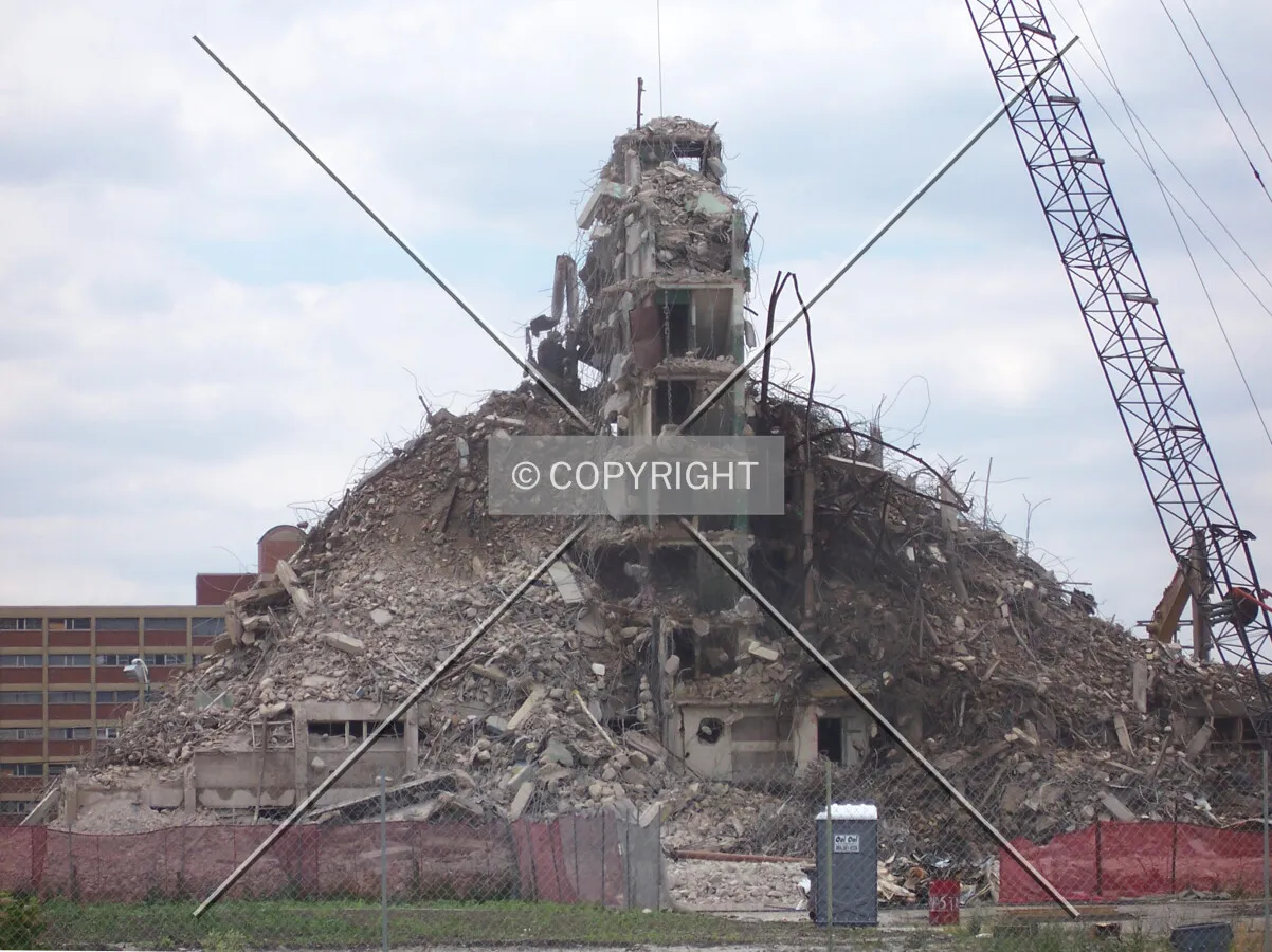 Demolition view from the east