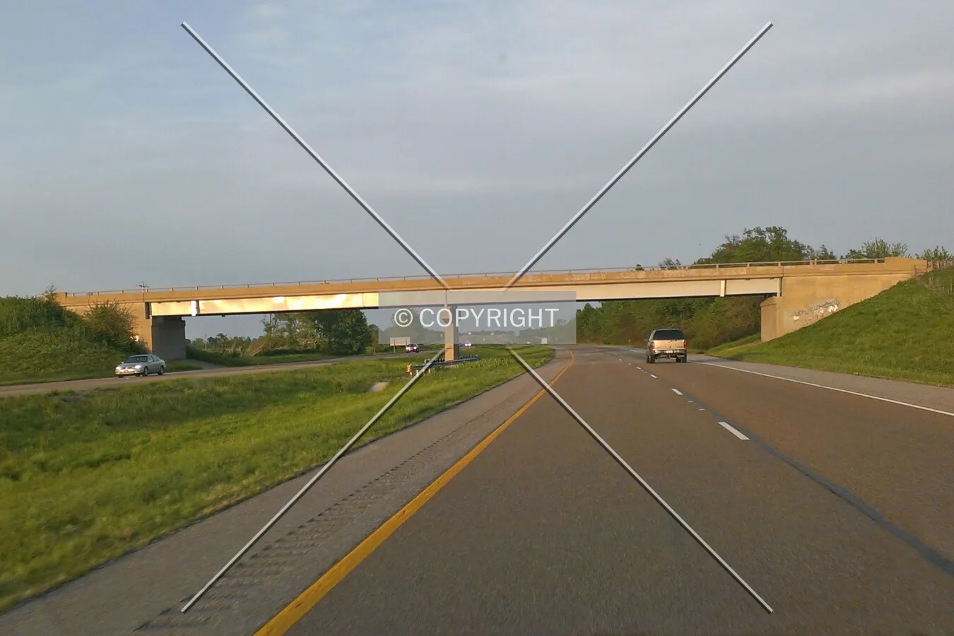 View from the west along Interstate 64; May 9, 2014