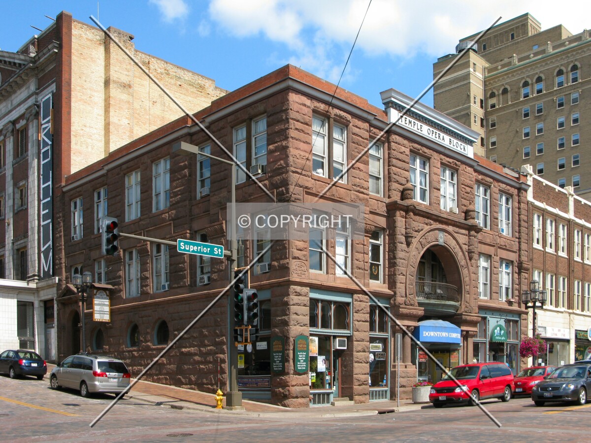 View to the north across 2nd Avenue/East Superior Street