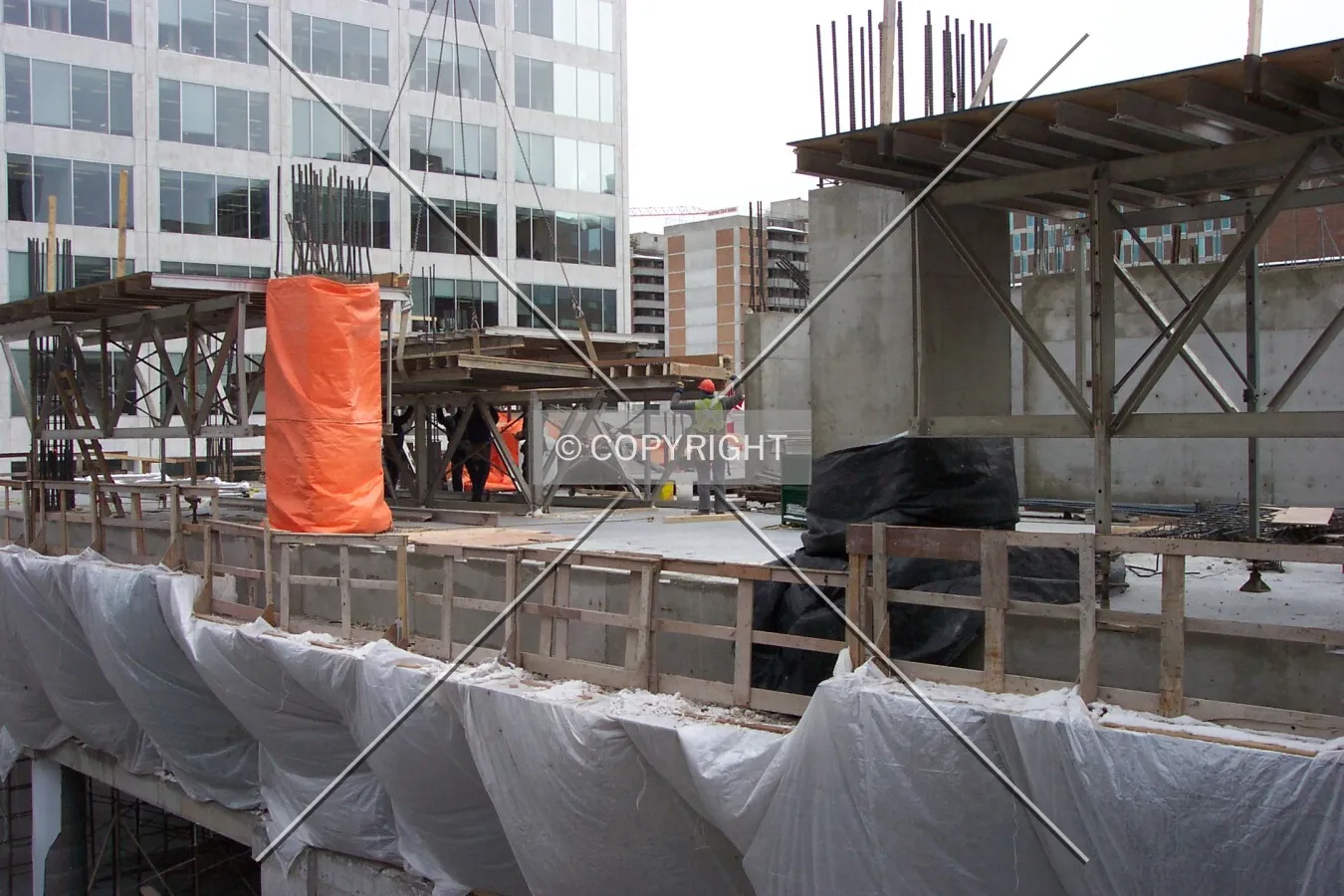The south side of the site. Support pillars are complete