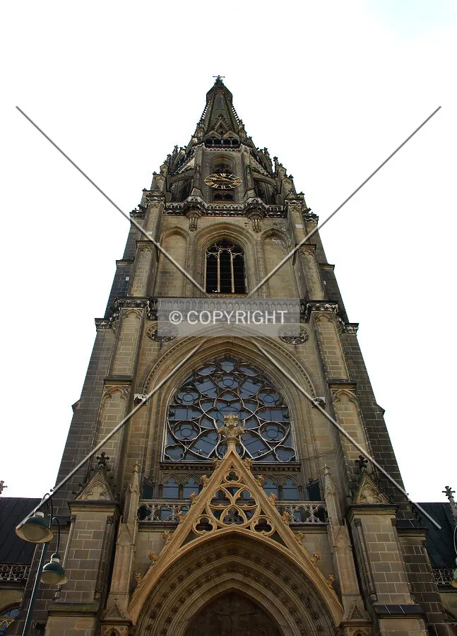 View of spire from the north