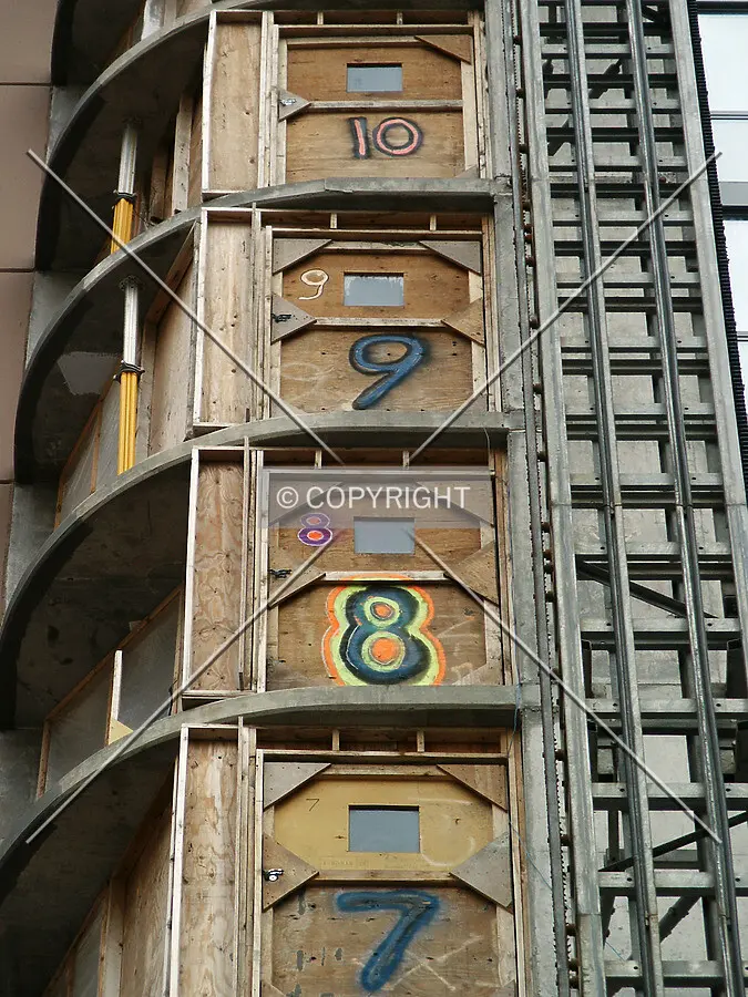 Numbers on the hoist doors