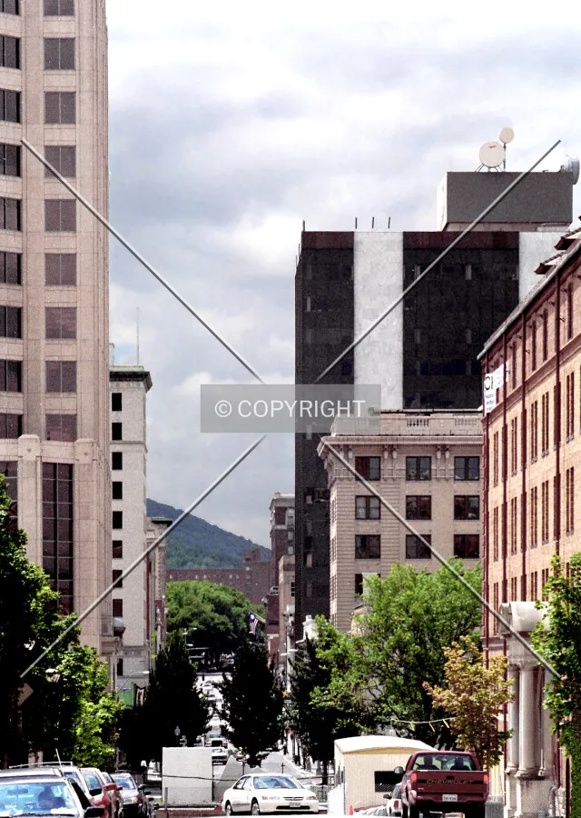 View from the north along Jefferson Street