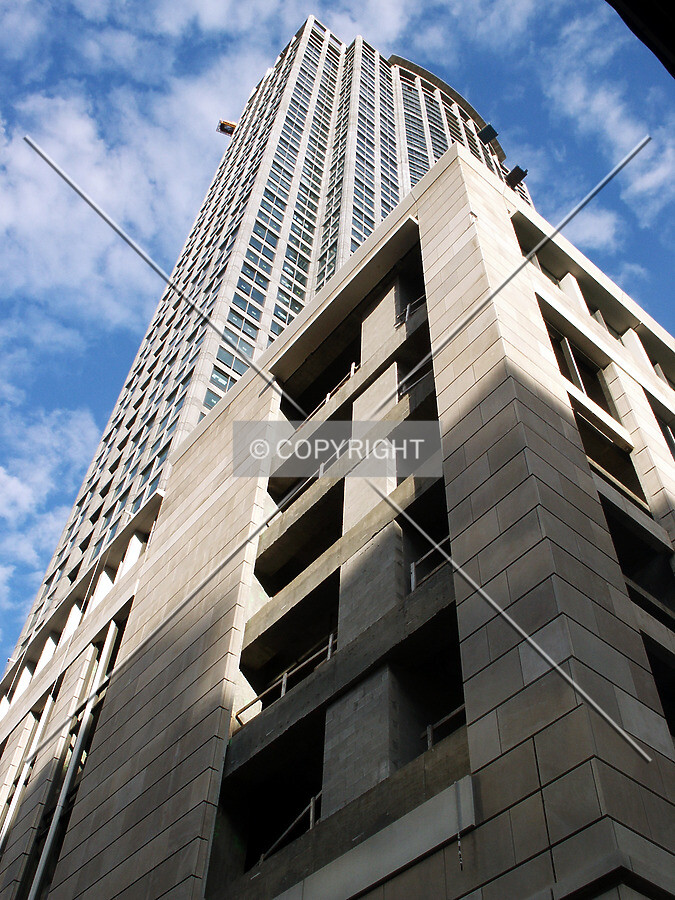 Looking up the northwest corner