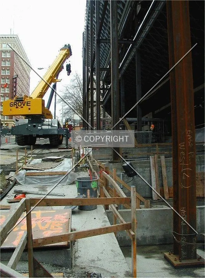 Crane working on Marion Street
