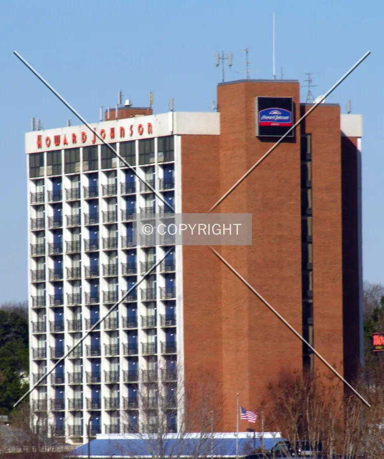 Vintage view looking north from across Interstate 40 before renovation