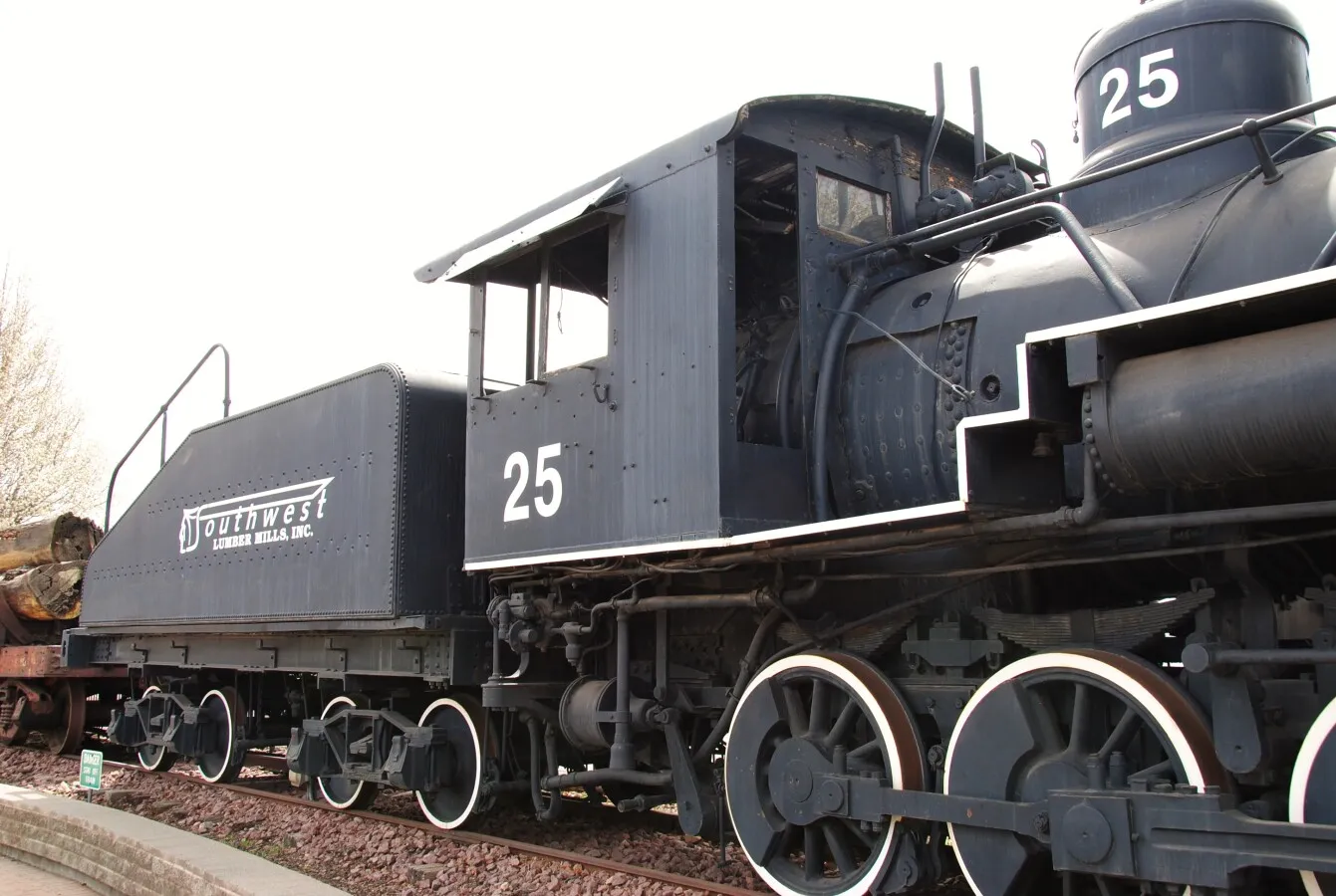 Vintage steam locomotive on display